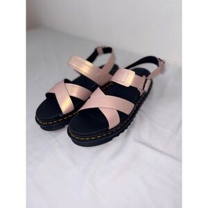 Dr Martens Voss II Quad Sandals Peach Pink Iridescent metallic Platform size 11
